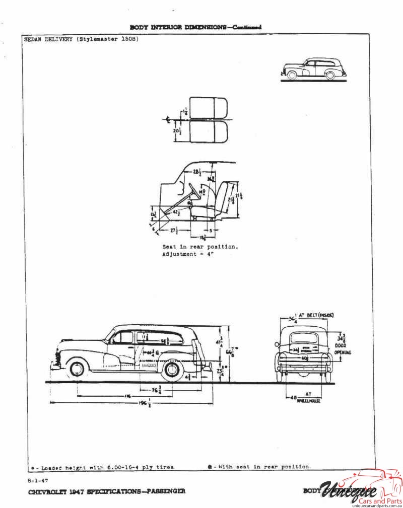 1947 Chevrolet Specifications Page 13